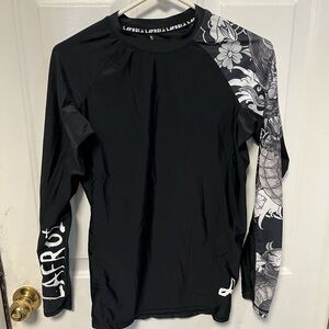 LAFROI Black and White Rash Guard NWOT